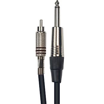 1x RCA to 1x 6.3 mm Erkek Mono Ses Kablosu 3 Metre