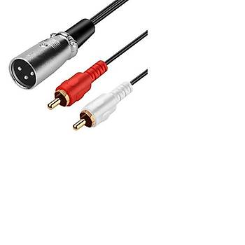 XLR Erkek to 2x RCA Erkek Kablo 1.5 Metre