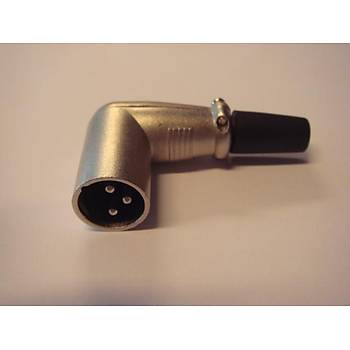 3 Pin XLR Erkek Konnektr - 90 Derece
