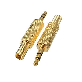 3.5 mm TRS Stereo Erkek Metal Gold Jack