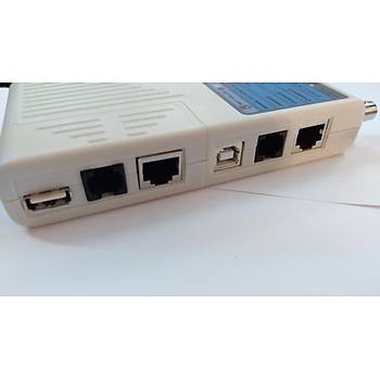 RJ11/RJ45/USB/BNC 4 in 1 Kablo Test Cihaz - Gri