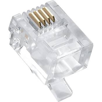 6P/4C RJ11 Telefon Plug - 100 Adet