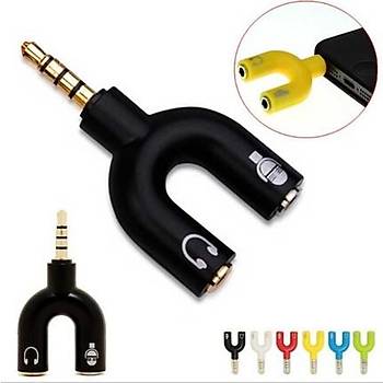 Mikrofon-Kulakl�k Ay�r�c� - Siyah