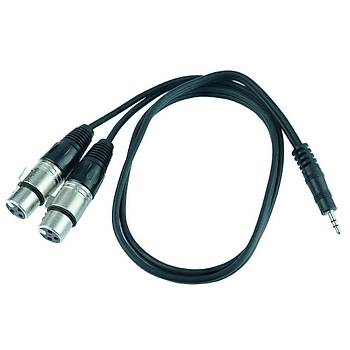 3.5 mm Stereo to 2x XLR Dii Y Kablo 1.5 Metre