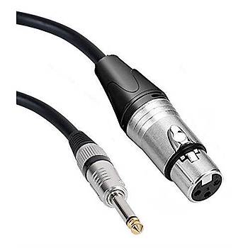 6.3 mm Mono to XLR Dii Mikrofon Kablosu 5 Metre