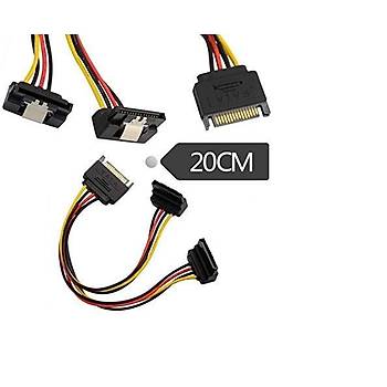SATA to SATA 2'li 90 Derece Power oklayc
