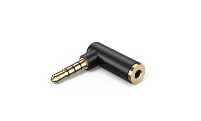 3.5 mm TRRS Stereo 90 Derece �evirici Kaliteli - Siyah