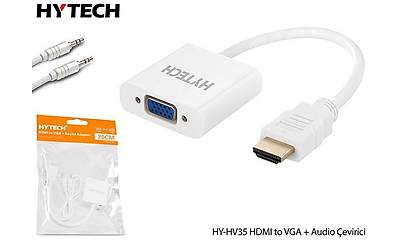 HY-HV35 HDMI Giri� - VGA ��k�� �evirici Beyaz Kablo