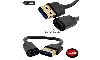 USB 3.1 Type-C Di�i to USB 3.0 Erkek Kablo - 20 cm