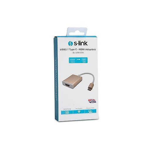 SL-USB-C55 USB Type-C Giriş - HDMI Çıkış Çevirici Kablo