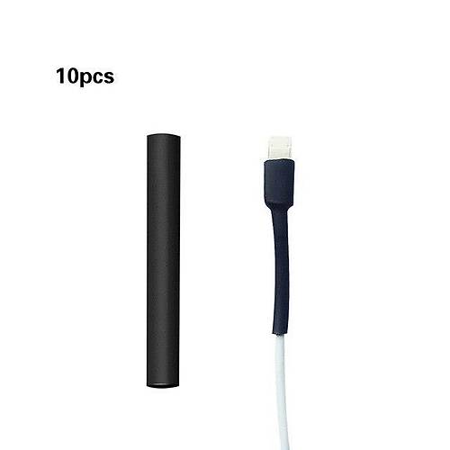 I-Phone Lightning Uç Koruyucu Siyah Makaron - 10 Adet 6 cm