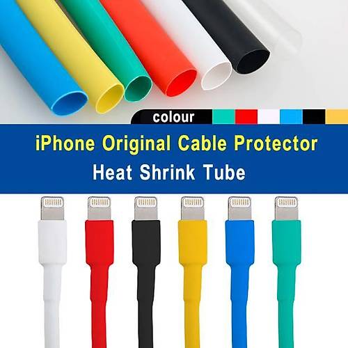 I-Phone Lightning Yeşil+Sarı Makaron - 10 Adet 6 cm