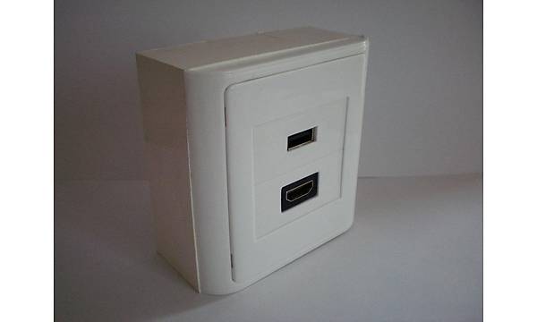 HDMI+USB 2.0 Di�i - Di�i S�va �st� Duvar Prizi