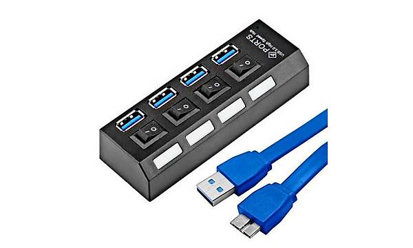 USB 3.0 On/Off Anahtarl� 4 Port Hub