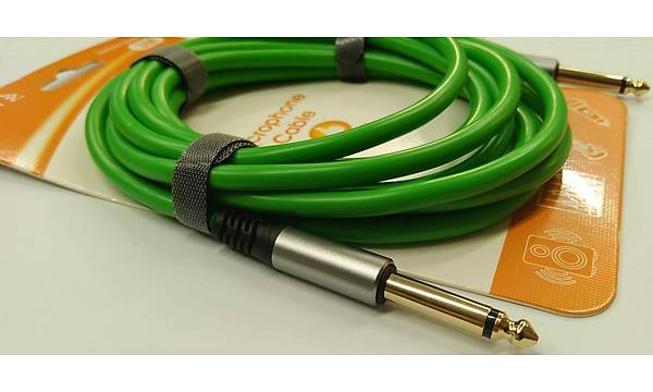6.3 mm Kaliteli Mono Mikrofon / Enstr�man Kablosu 3 Metre - Ye�il