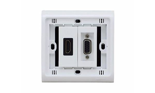 S�va Alt� HDMI+VGA Di�i - Di�i Duvar Prizi
