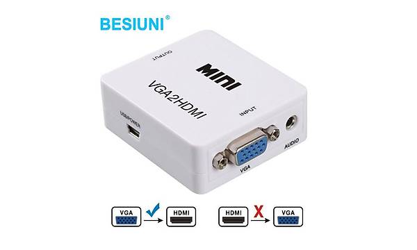VGA Giri� - HDMI ��k�� Aktif �evirici Kutu