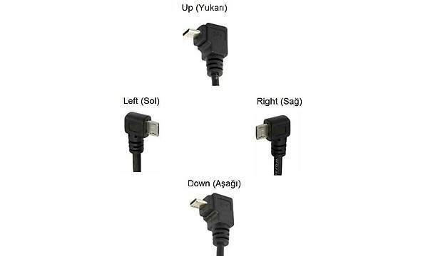 Micro USB 90 Derece Kablo 25 cm - Sol A��l�
