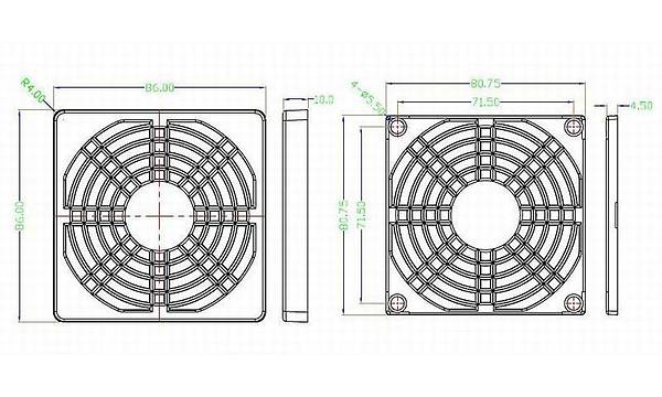 Fan Toz Filtresi - 8 cm
