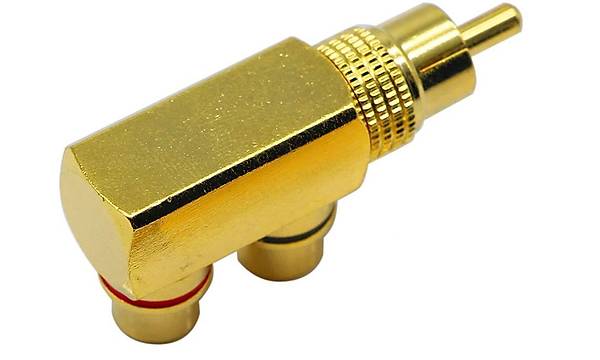 1 Erkek - 2 Di�i Gold 90 Derece RCA �oklay�c� (Tek)