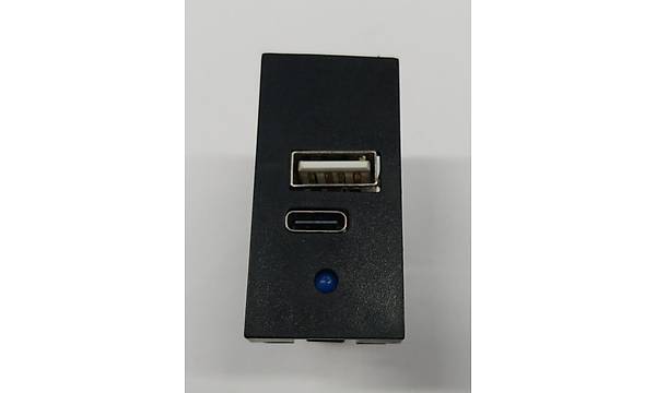 22.5x45 5 Volt 2 Amper USB+Type-C �kili �arj Mod�l� - Siyah