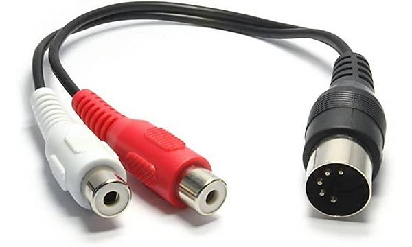 5 Pin Din Erkek to 2 RCA Di�i �evirici Kablo - 50 cm