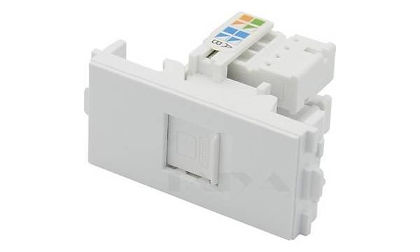 22.5x45 Cat. 6 RJ45 90 Derece Kapakl� Keystone