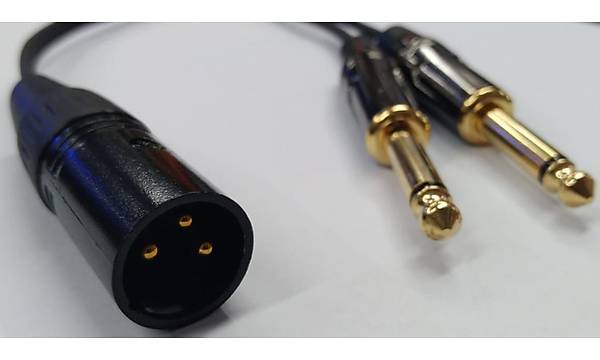 XLR Erkek to 2x 6.3 mm Mono Kaliteli Kablo 2 Metre
