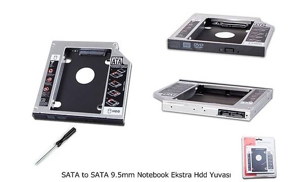 9.5mm Notebook Ekstra SATA HDD Yuvas�