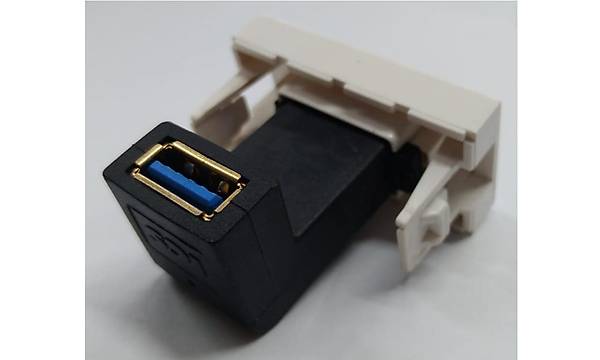 USB 3.0 Priz Mod�l� - 22.5X45 - Di�i - Di�i - 90 Derece