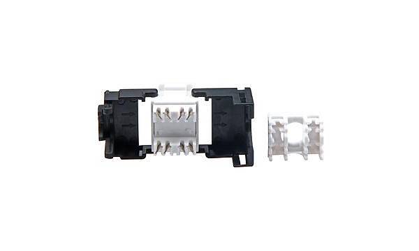 RJ45 Cat. 6 Kapakl� Siyah Keystone 180 Derece