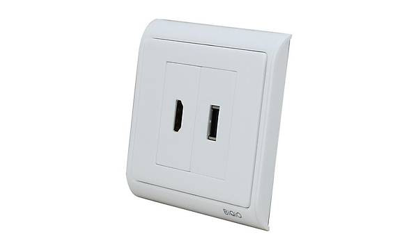 HDMI+USB 2.0 Di�i - Di�i S�va �st� Duvar Prizi
