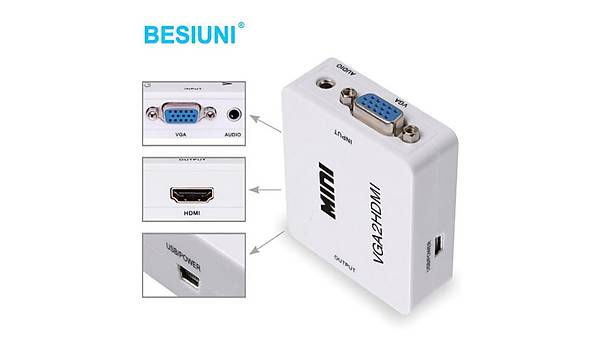 VGA Giri� - HDMI ��k�� Aktif �evirici Kutu