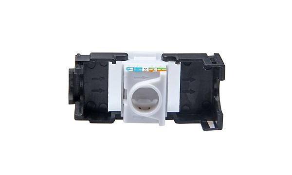 RJ45 Cat. 6 Kapakl� Siyah Keystone 180 Derece
