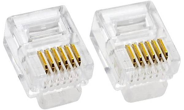 6P/6C RJ12 Telefon Plug - 100 Adet