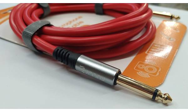 6.3 mm Kaliteli Mono Mikrofon / Enstr�man Kablosu 3 Metre - K�rm�z�