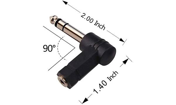 Stereo 6.3 mm Erkek to 3.5 mm Di�i 90 Derece �evirici Aparat