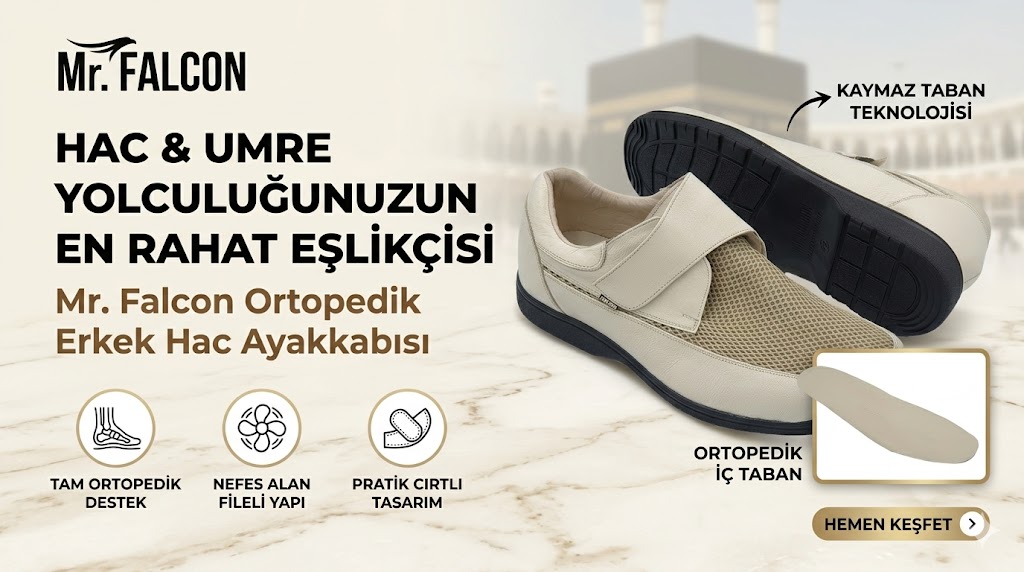 Falcon Erkek Ortopedik Hac ve Umre Ayakkab�s� Bej ODY-51J