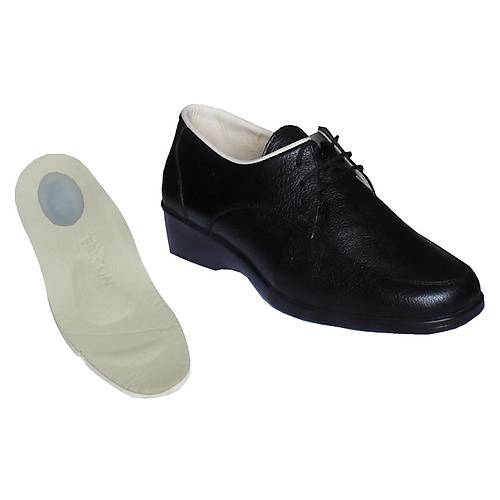 Topuk Dikeni İçin Özel Ayakkabı Bayan Siyah Bağcıklı Model EPTA02S