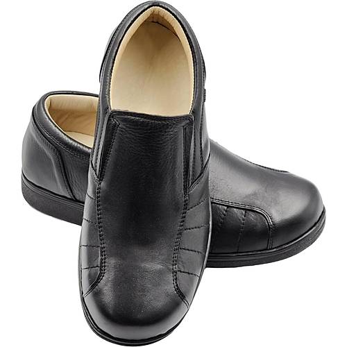 Topuk Dikeni Ayakkab�s� Erkek Lastikli Siyah EPTA53S (Ortopedik ve Deri)