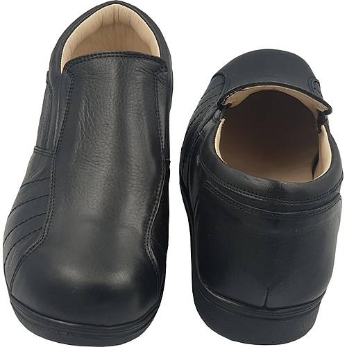 Topuk Dikeni Ayakkabısı Erkek Lastikli Siyah EPTA53S (Ortopedik ve Deri)