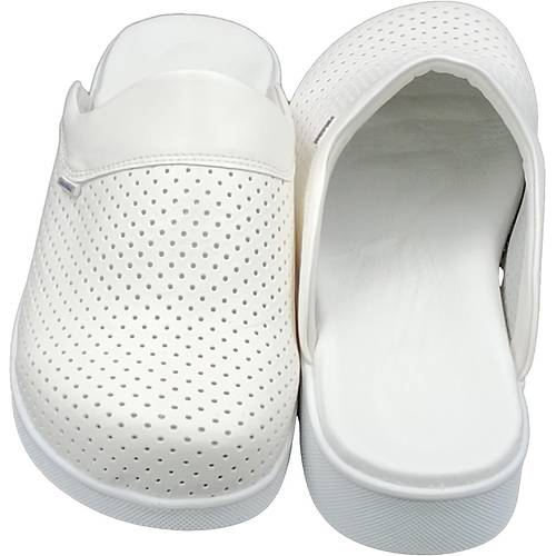 Klasik Sabo Terlik Erkek Beyaz HD666B (Ortopedik ve Deri)