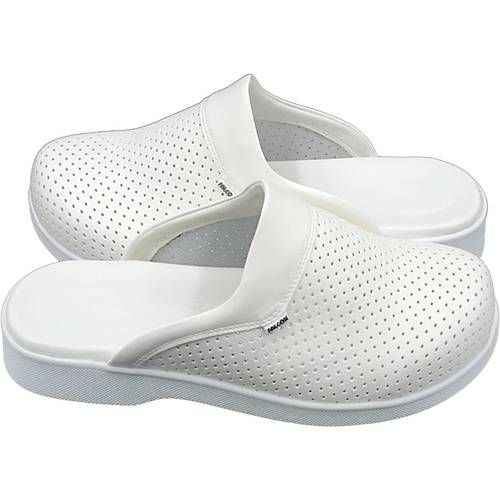 Klasik Sabo Terlik Erkek Beyaz HD666B (Ortopedik ve Deri)