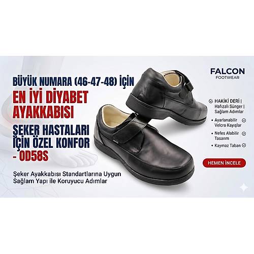 46-47-48 Numara Erkek Diyabet �eker Ayakkab�s� - B�y�k Numara OD58S