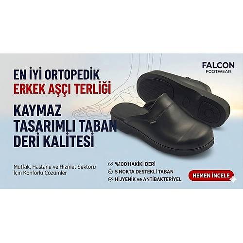 Ortopedik Deri Sabo A��� ve Mutfak Terli�i Erkek Siyah HD777S