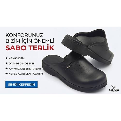 Tam Ortopedik Medikal Erkek Sabo Terlik - Siyah HD626S