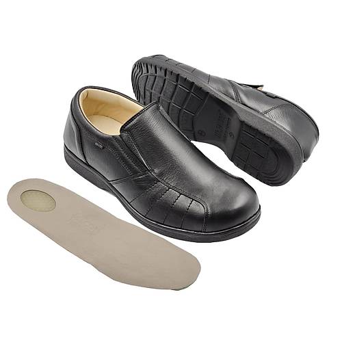 Topuk Dikeni Ayakkab�s� Erkek Lastikli Siyah EPTA53S (Ortopedik ve Deri)