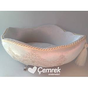 Oval Kadife Nikah �ekeri Sepeti