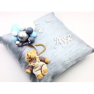 Gri Ay�c�kl� Bebek Tak� Yast���