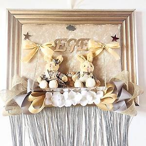 Sal�ncakl� �i�ekli Tav�an Ailesi Bebek Kap� S�s�